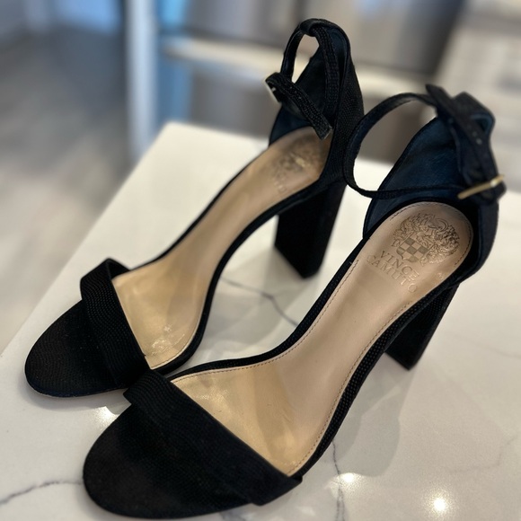Vince Camuto Suede Ankle Strap Heels Size 9 - Picture 3 of 5